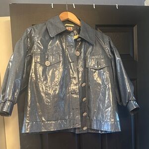 Shrimps Metallic Blue Jean Jacket